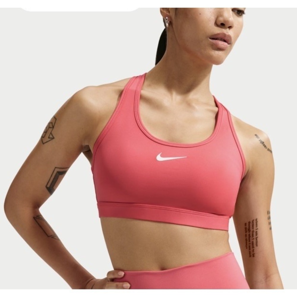 Nike Swoosh Sports Bra Dri Fit Salmon Size XS NEW